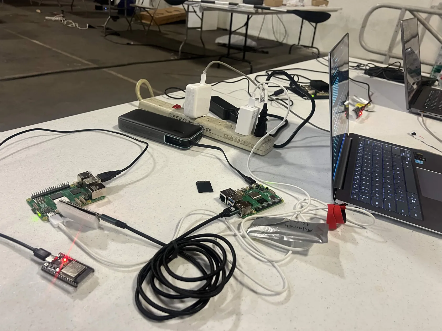Raspberry Pi and ESP32 edge mesh hardware